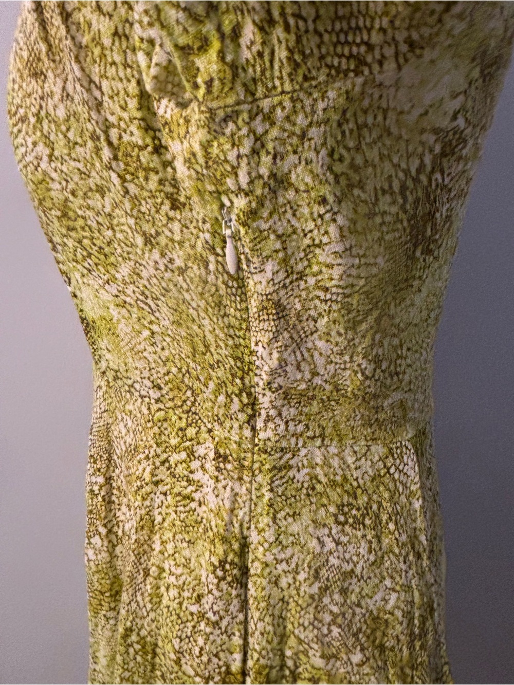Long Sleeve Lime Green Printed Smock Dress - Picture 6 of 6